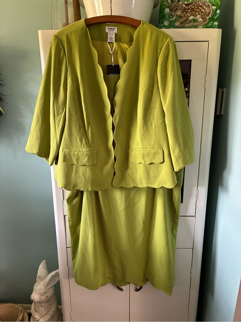 Monroe & Main sz 18W Scalloped-Edge Skirt Suit nwt